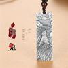 999 Sterling Silver Antique Bagua Zodiac Ox Pendant Necklace for Men, Women, Couples