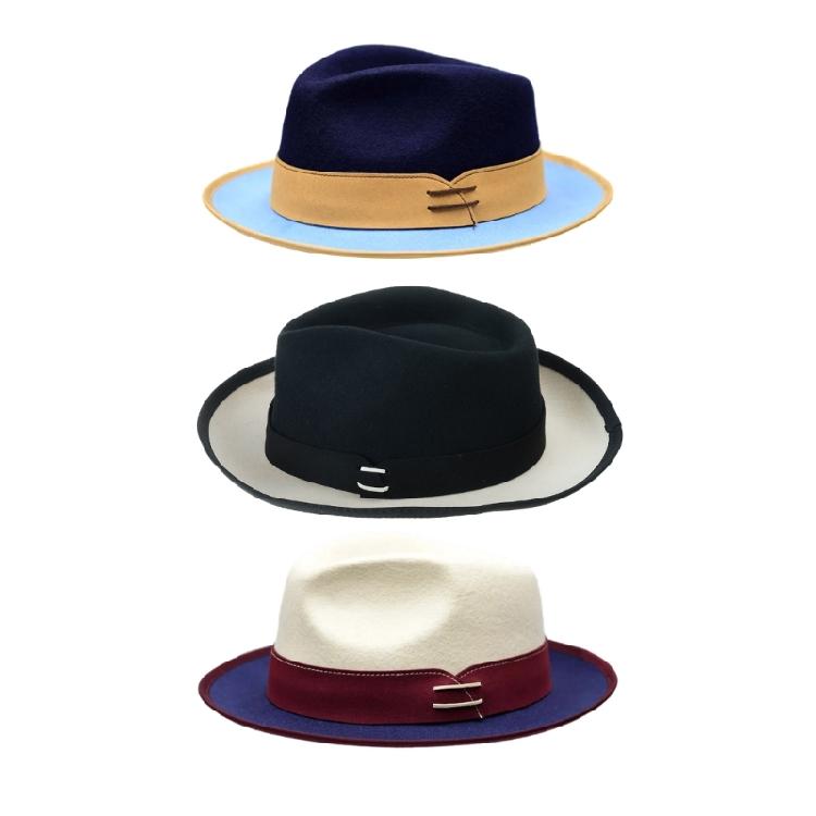 Multiuse Wool Fedoras Color Blocked Patchwork Top Hat For Men And Women Unisex Cosplay Party Costume Accessories Hat