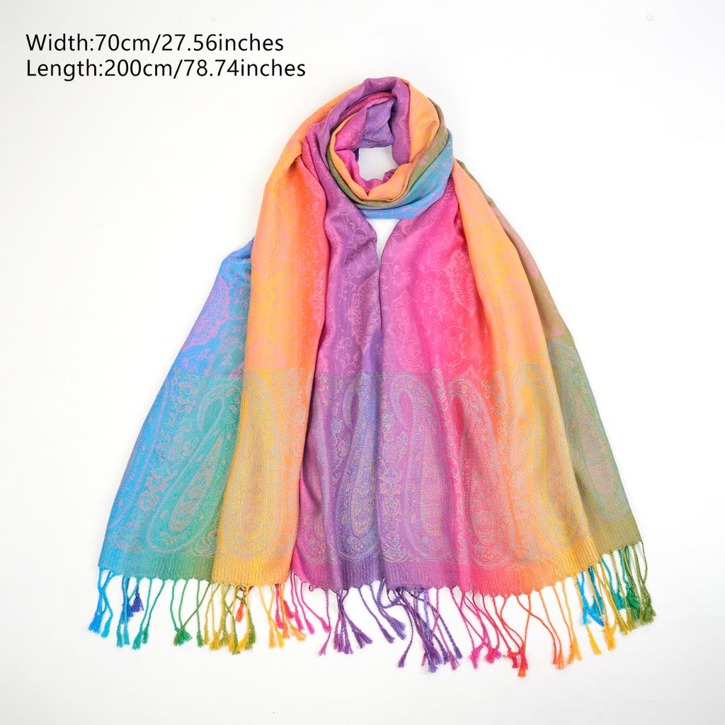 Fashion Women'S Silk Scarf Luxury Satin Shawl Wraps Pashmina Scarf Abaya