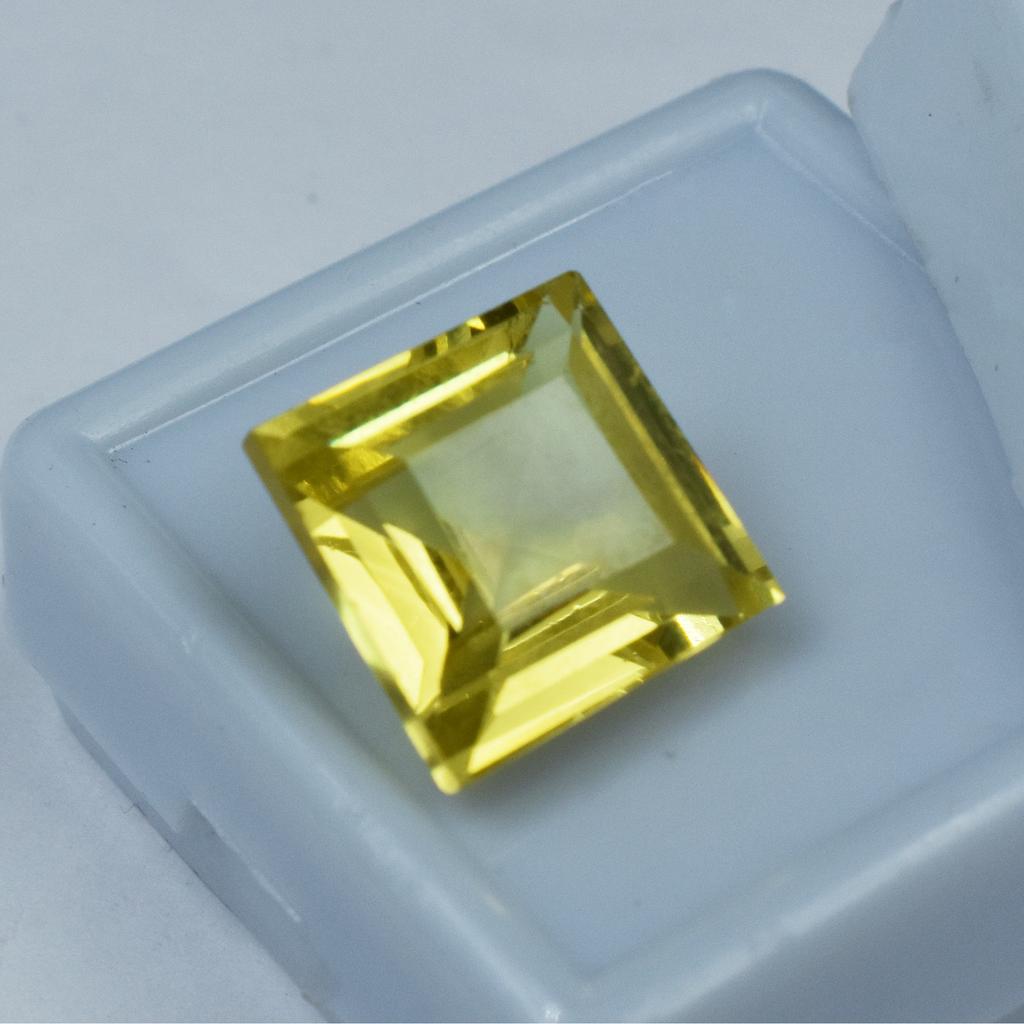 Amazing Yellow Sapphire 9.60 Ct Square Shape Loose Natural Gemstone CERTIFIED