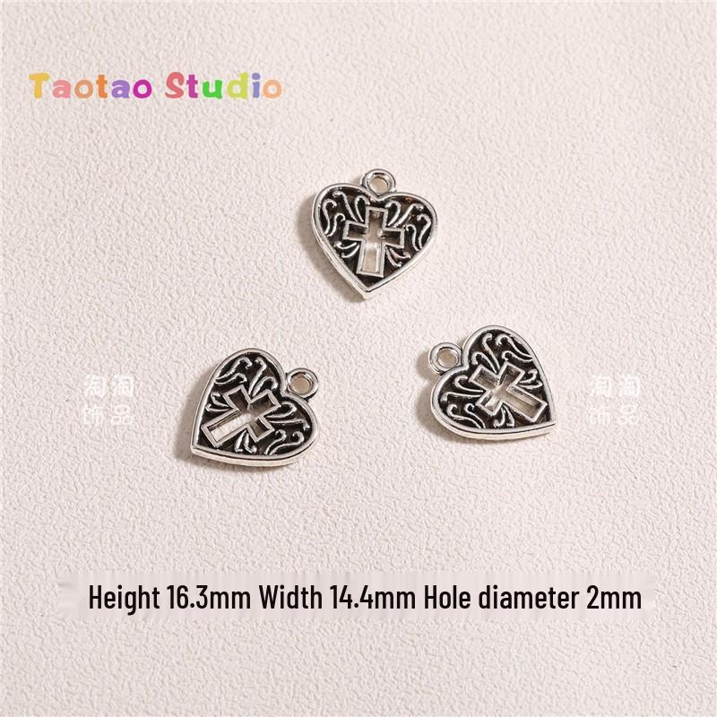 Love Heart Pendant Charm Alloy Jewelry for DIY Bracelets & Necklaces