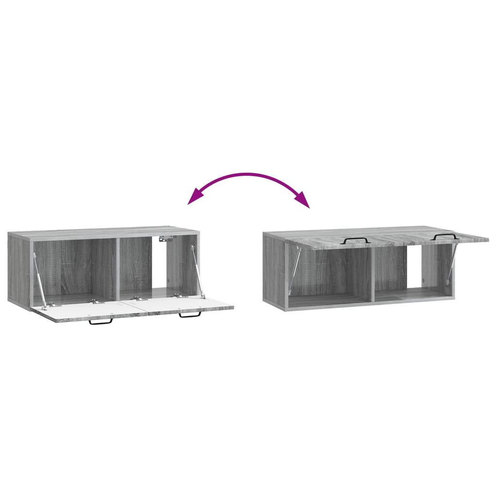 Wall Mounted TV Cabinet Grey Sonoma 78.5 x 31 x 30 cm