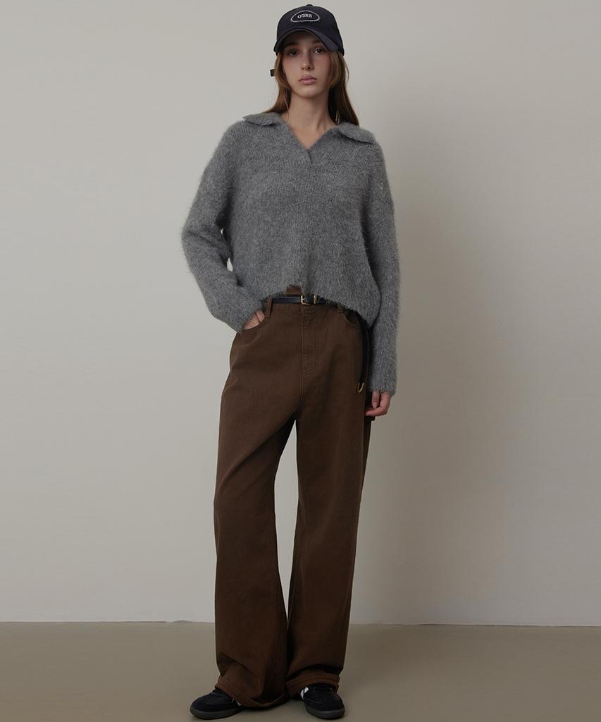 Kwinseulaebis Hammerloop Cotton Straight-Fit Washed Pants