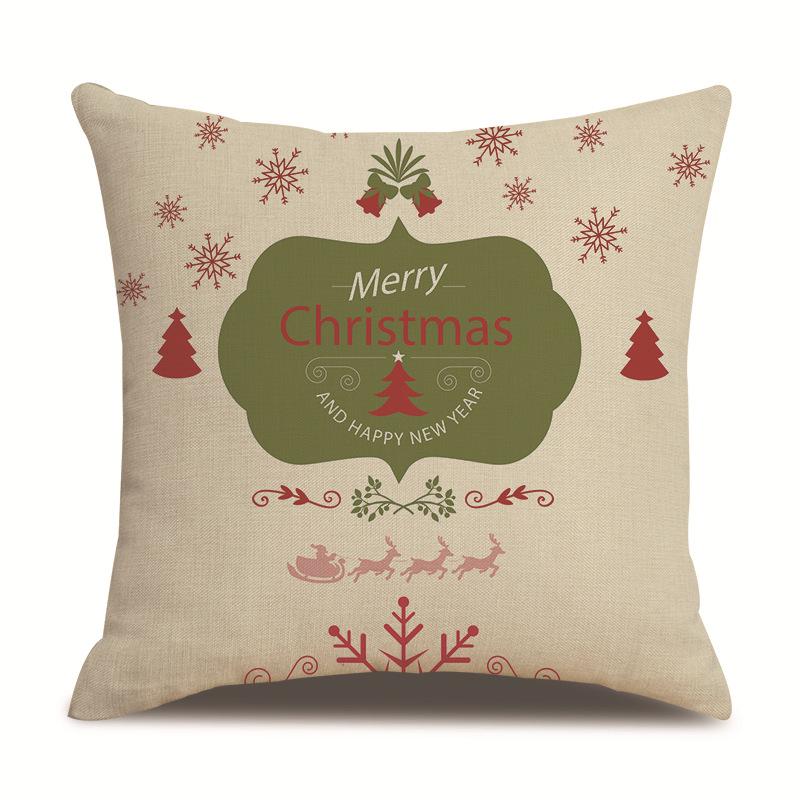 

Christmas Single-Sided Pillow Cover Living Room Linen Car Pillow Cover Sofa Pillow Cover Bedside Cushion Cover 45 * 45Cm without pillow core
