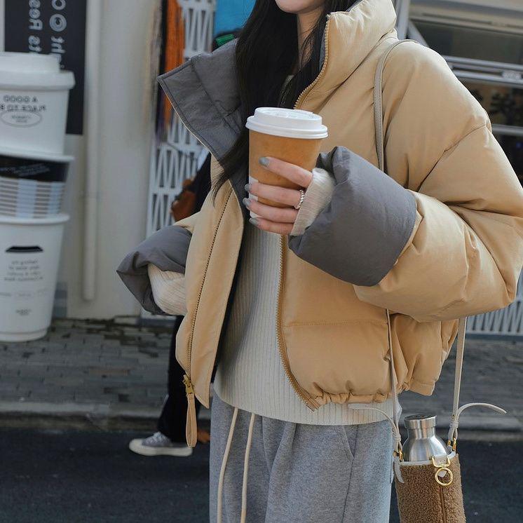 Koreansk stil dam kort vit ankdunjacka: Snygg, Varm, Mångsidig Vinterrock