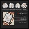 Top Brand Luxury Mens Watches Fashion Blue Square Quartz Watch for Men Sport Leather Strap Chronograph Wristwatches