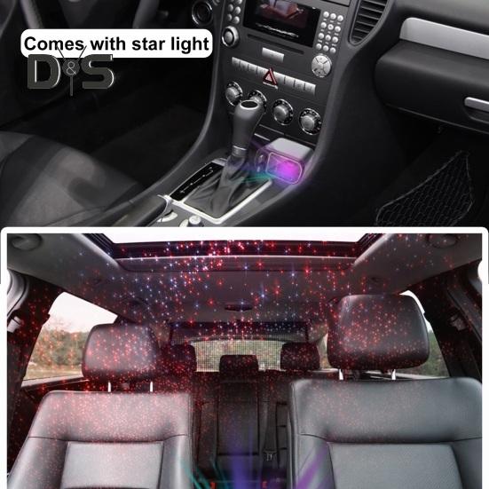 Încărcător auto retractabil 4 în 1 Starlight Roof Light Adaptor dublu tip C pentru încărcare rapidă Cabluri retractabile Încărcător USB pentru iPhone