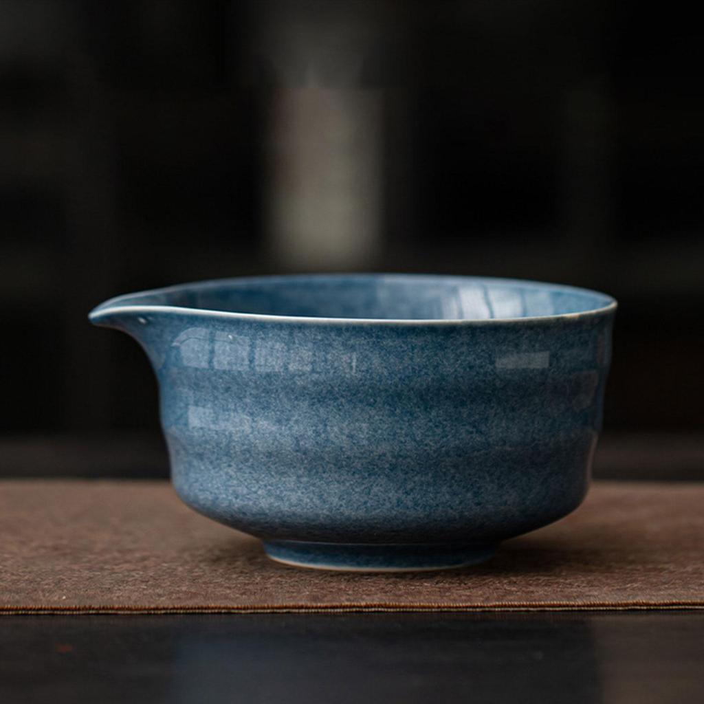 Ceramic Matcha Bowl Japanese Tea Cup Accessories Ceremony Handmade with Pouring Spout