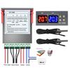 12/24/110-220V Double Probe Sensors Temperature Thermostat Controller Digital Double Display Thermostat for Refrigerator
