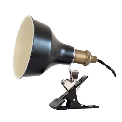 Ampoule Kucca Clip Light, Stylish Desk Light, E17 Single Light, Indirect Lighting, Bulb Sold Separately, Black and Gold, LED Spotlight