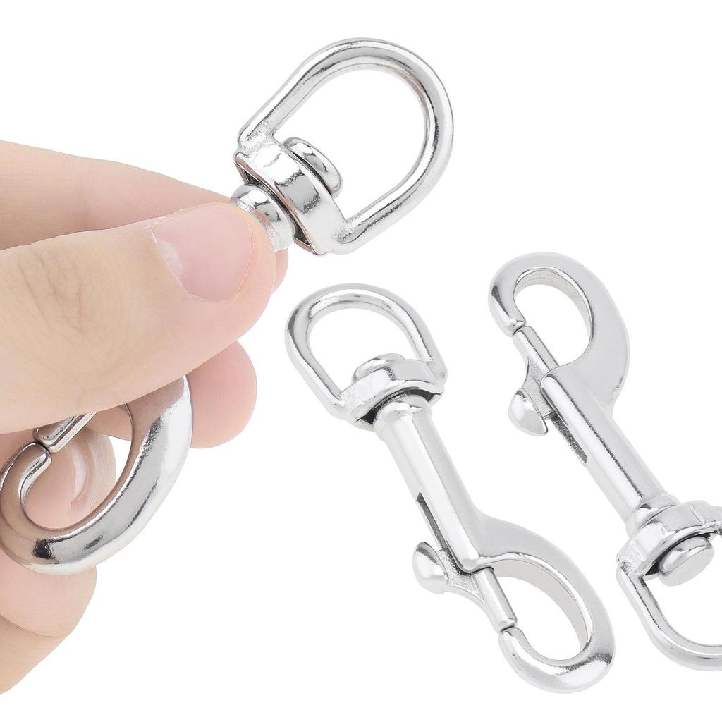 Clip per immersioni subacquee in acciaio inossidabile 316 per impieghi gravosi, di grado marino, per catena a scatto con grilletto/fibbia per animali domestici con chiusura a grilletto a estremità singola