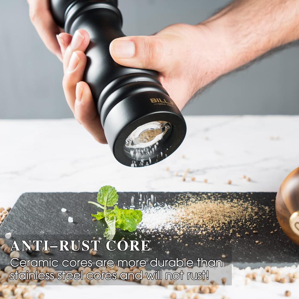 Pepper Mill Salt Mill Natural Oak Mill Pepper Pepper Wood Ceramic Core Pepper Grinder Manual Spice Grind Solid Wood Rock Salt Black Pepper Black