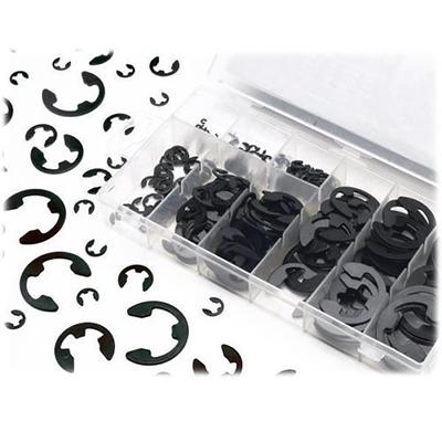 120-teiliges neues schwarzes E-Clip- und Sicherungsring-Sortiment-Set, 1,5 mm bis 10 mm Sicherungsring