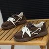 A Pair of Shoelaces, Women's New Autumn Frosted Leather Flats, Sports and Leisure Board Shoes