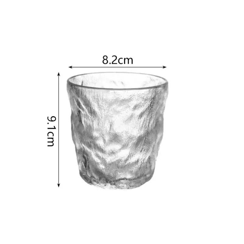 280ml/330ml Cocktail Glass Juice Tea Beverage Cups Creative Glacier Glass Cup Art Design Cold Drink Cup Transparent Coffee Cup 1pcs