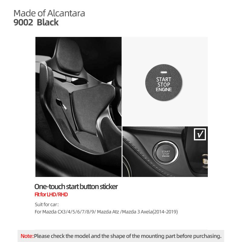 Made of Alcantara Betterhumz For Mazda 3 Axela CX-3 CX-4 CX-8 2014- Engine Start Stop Trim Stickers Car Interior Accessories