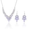 Cross-Border European and American Style Zircon Green Wheat Ear Jewelry Set with Necklace and Earrings for Women