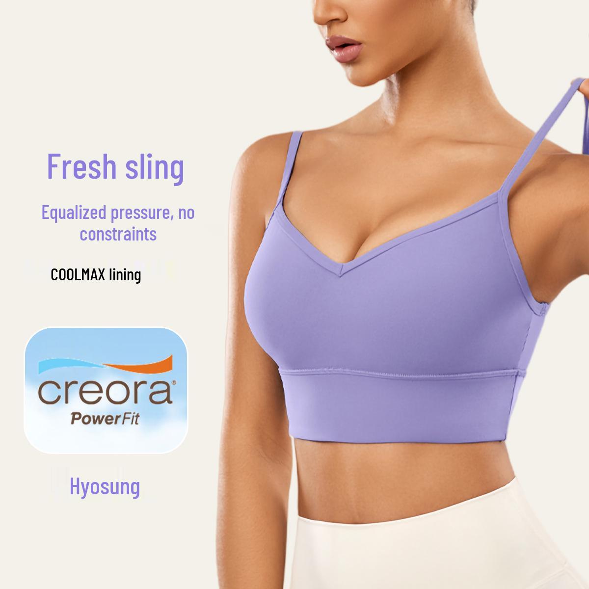 

Breathable Nude Feel Sports Bra with Removable Pads and Sexy Back Design L