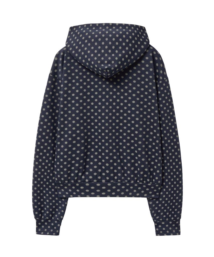 Parakeet Dot Drift Zip-Up Hoodie (Dark Navy)