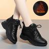 Women Casual Shoes New Winter Warm Plus Velvet Black Women Ankle Boots Thick-Soled Cotton Sneakers Wedges Ladies Shoes