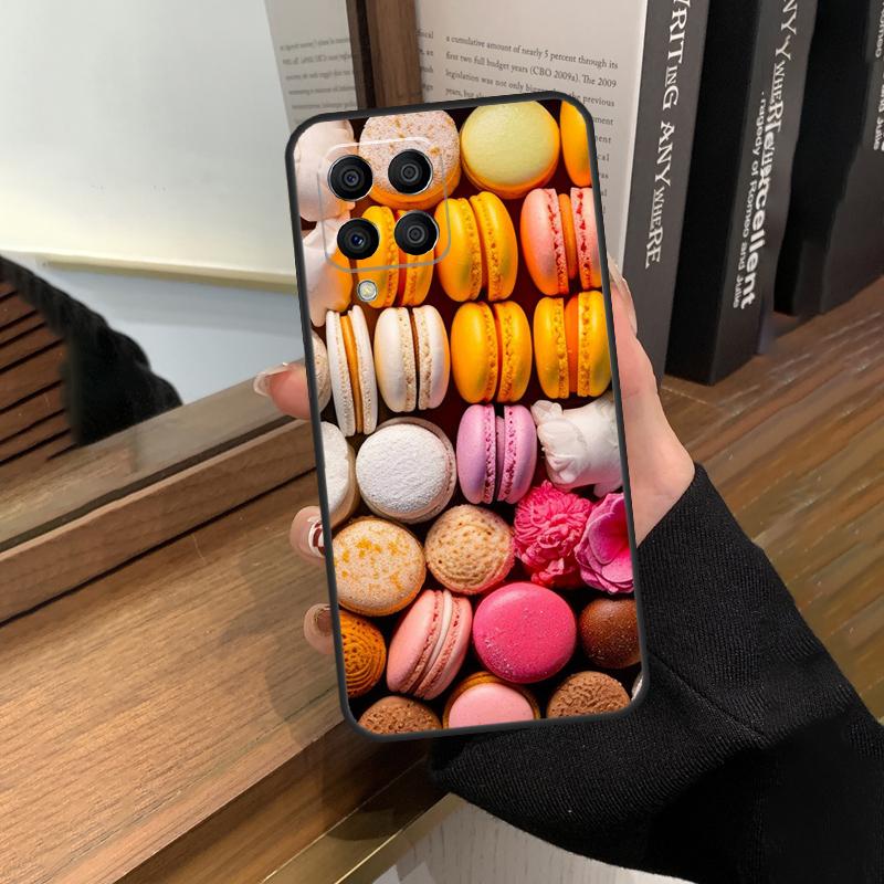 Dessert Ice Cream Macaron Food Case For Samsung Galaxy M56 M06 M16 M36 M52 M32 M12 M54 M34 M14 M35 M55 M15 M11 M31 M13 M53
