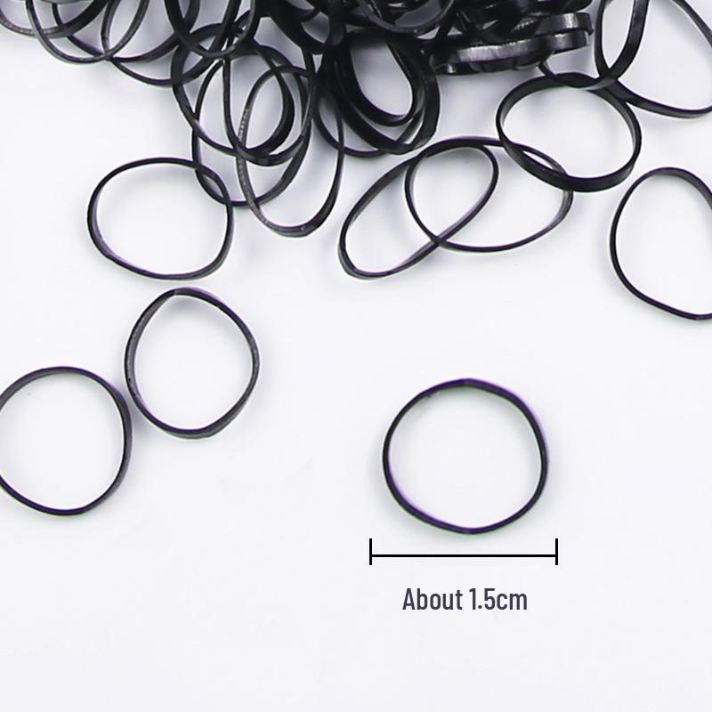 Durable Black Elastic Hair Ties for Women - High Elasticity, Thickened Rubber Bands for Secure Hair Styling