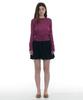 PARTIMENTO WOMEN Sheer Wide Rib Knit Crew Neck_Plum