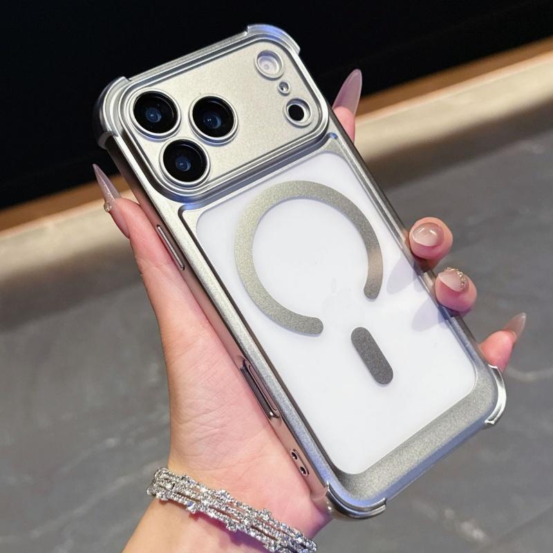 Luxury Magnetic Matte Phone Case For iPhone 13 14 15 16 17 Pro Max Air Plus Magsafe Soft TPU Shockproof Bumper Back Cases Cover