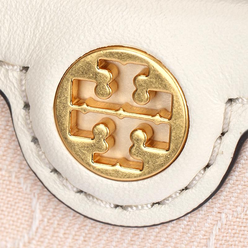 Tory Burch T Monogram Double T Logo Print Magnetic Closure Fabric With Leather Tote Bag Women tote bags Light-Pink 152428-650