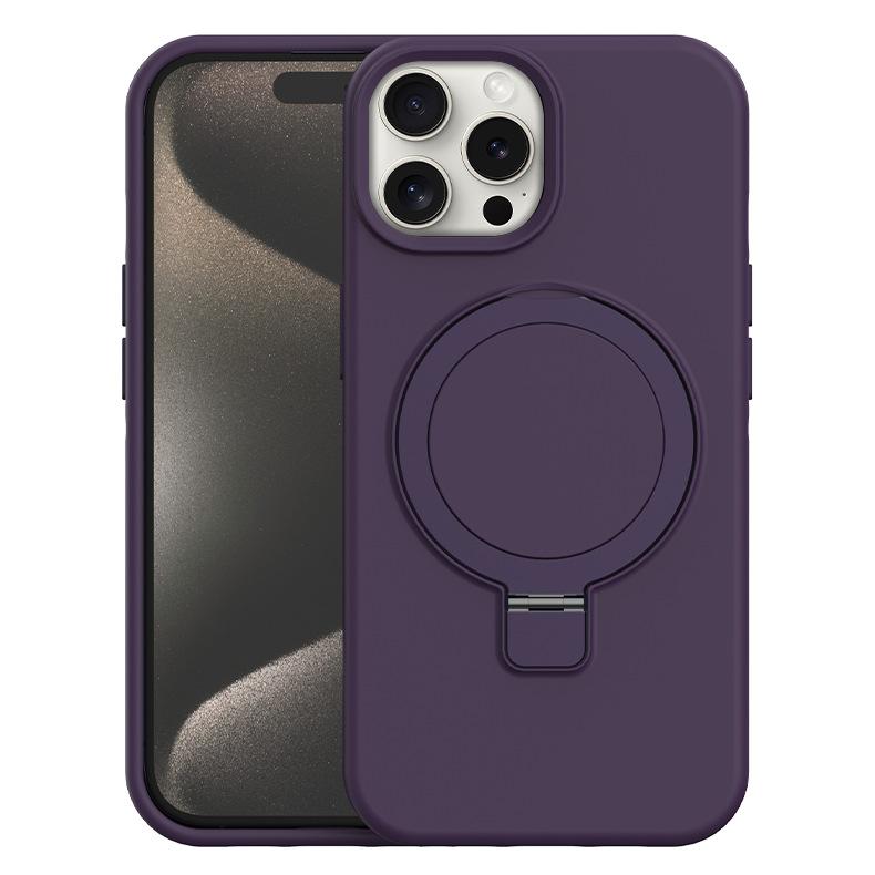 Applicable to iPhone16promax liquid silicone mobile phone case large hole Apple 15 all-inclusive anti-drop solid color mobile phone case