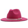 New spot European and American flat-brimmed felt jazz hat, British gentleman's retro woolen fashion felt hat