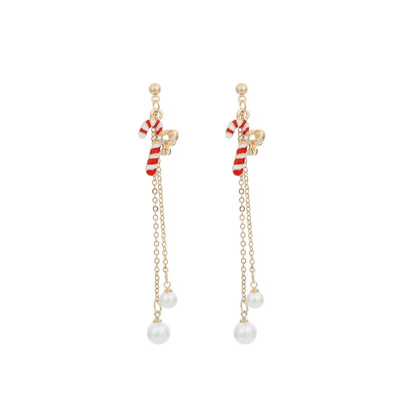 Accessories Autumn and winter Christmas fringed earrings, fashion ins European and American retro pearl earrings