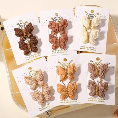 LAÇOS ARCO-ÍRIS 2 Peças Tricô Borboleta Presilhas de Cabelo Laços de Cabelo Boutique Grampos de Cabelo Presilhas para Cabelo de Crianças Acessórios para Cabelo Headwear Garra