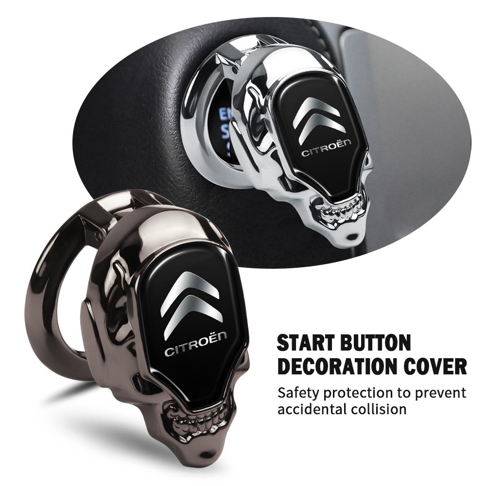 Car ONE-CLICK Start Stop Push Button Engine Ignition Switch Decoration Covers For Citroen C3 Berlingo C4 Saxe Jumpy VTS C-ELYSEE