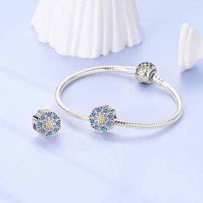 Colorful Mandala Flower Beads Copper Original Beads Fit Originalcharms Bracelet Beads Jewelry Gifts For Women