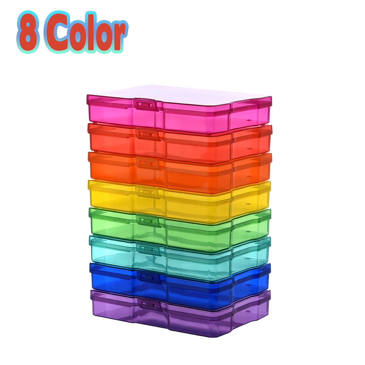 

Набор из 8 коробок для хранения фотографий для фотографий 4x6, кейсы радужной расцветки, органайзер для поздравительных открыток