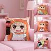 Doma U-Umaru Anime Cushion Cover Plush Fabric Soft Double-Sided Printed Sofa Warm Winter Home Gift Pillow Cover