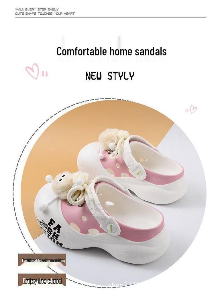 Children's Summer Closed-Toe EVA Sandals - Girls' Outdoor and Beach Slippers with Heel