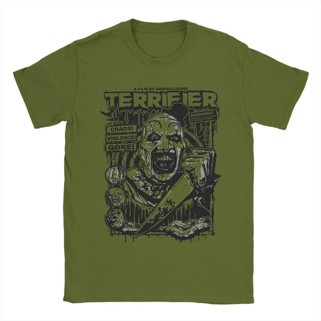 Funny Terrifier Clown Horror Film TShirt for Unisex Crewneck Pure Cotton T Shirts  Short Sleeve Tee Shirt Plus Size Clothes