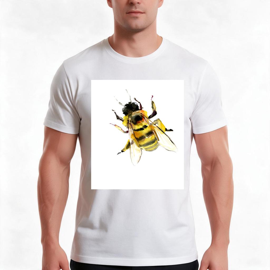 Honey Bee Tshirt Summer Casual Cotton Tee Oversized Streetwear Tops Vintage Graphic Print Loose Fit Short Sleeve