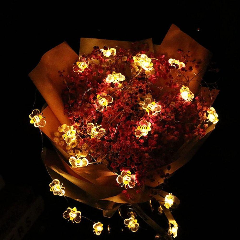 Cute Animal Atmosphere Lamp 2/3M Fairy Light Bee Shaped LED String Lights  Christmas Garlands