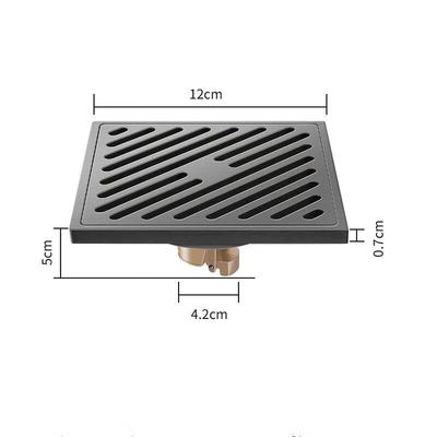 CHENDU 12x12 Grey Twill Copper Floor Drain