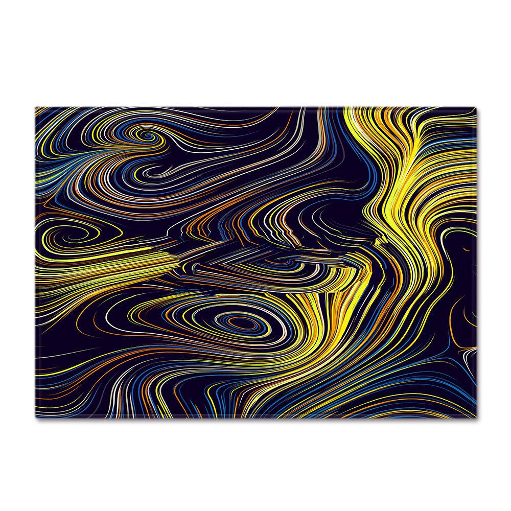 Line Printing Three-Dimensional Carpet Living Room Runway Green Floor Mat