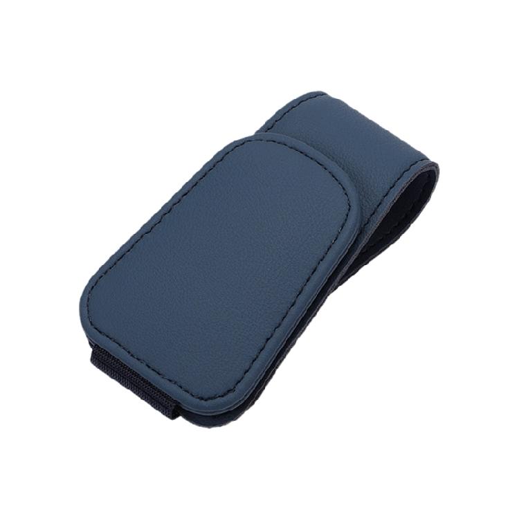 Car Sun Visor Glasses Mount Ticket Card Holder Magnetic Leather Hanger Clip