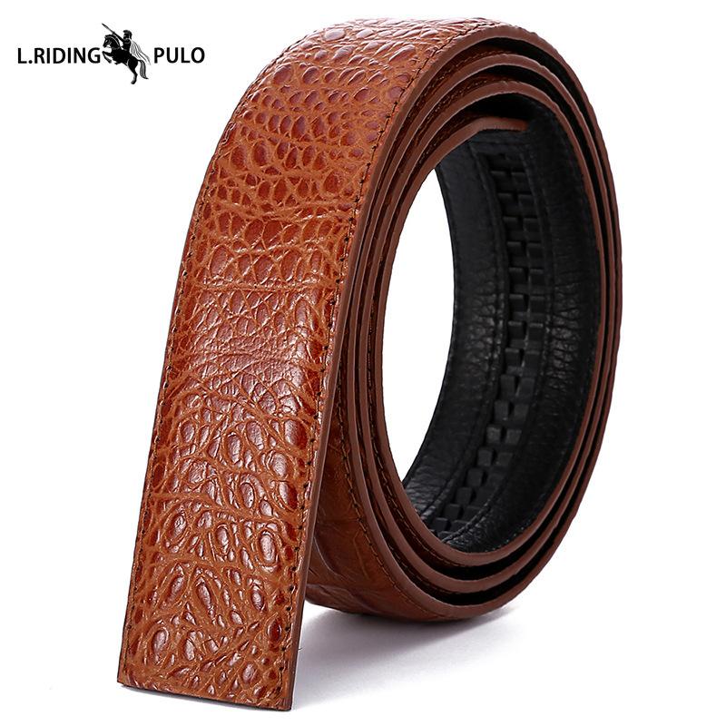 Krokodýlí vzor Tělo pásku Automatická přezka Pásek Pravá kůže Pánský pásek