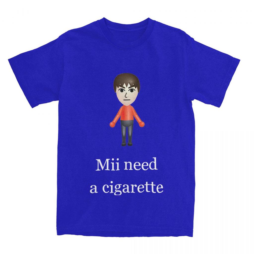 Camiseta Gráfica Mii Necesita Un Cigarrillo para Hombre y Mujer Ropa Moda 100% Algodón Camisetas Mii Brawler Camiseta Ropa Estampada