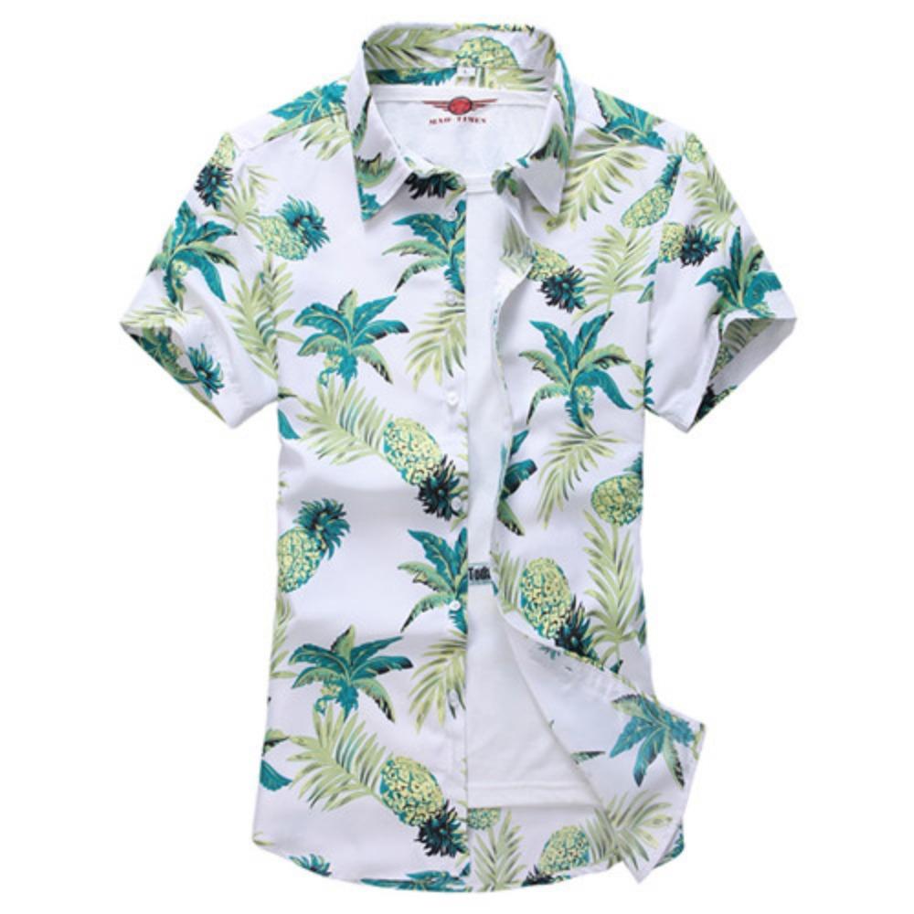 2026 Sommer Herren bedrucktes kurzärmeliges Rosenhemd, Urlaubs-Hawaiian