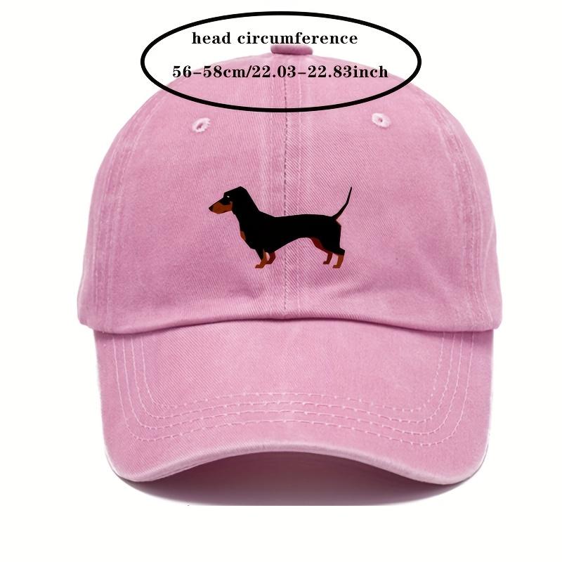 Retro Dachshund Baseball Cap for Both Men and Women, Adjustable and Cute Cartoon Design Suitable for Sports and Casual Wear