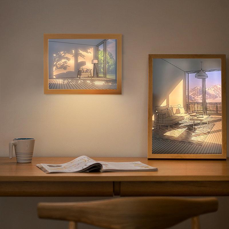 

Светодиодная покраска настольной лампы с тремя режимами освещения Теплая современная живопись Подарок Ночник Прикроватная лампа Настенный декор