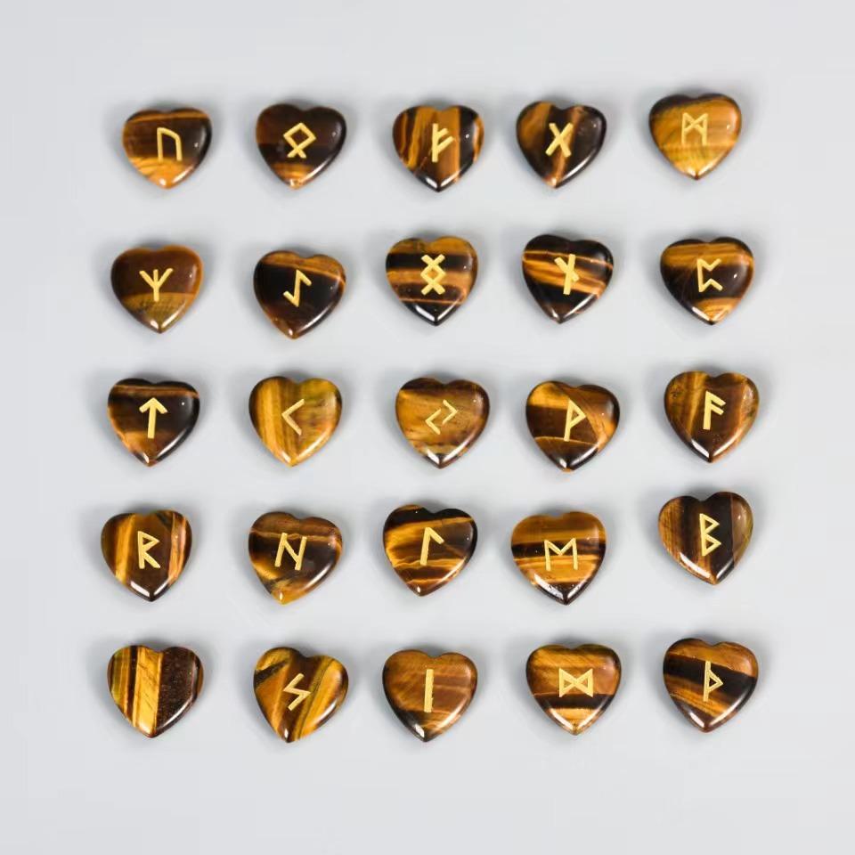 25pcs Per Bag Crystals Healing Stones Natural Reiki Crystal Rune Stone Set